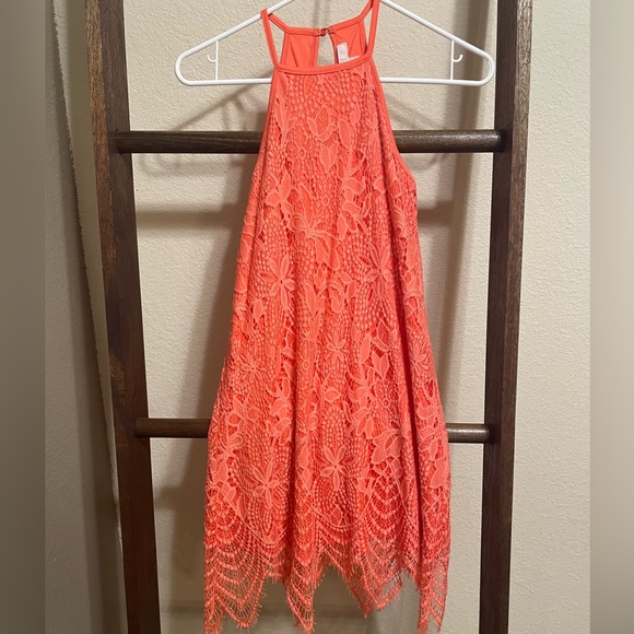 Coral Lace Dress - Picture 1 of 5